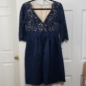 Eliza j lace dress blue 3/4 sleeve